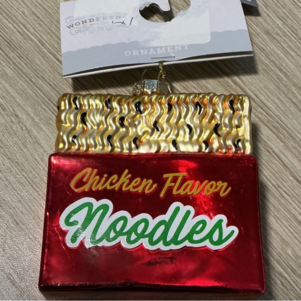 Wondershop Red and Gold Chicken Noodles Ornament